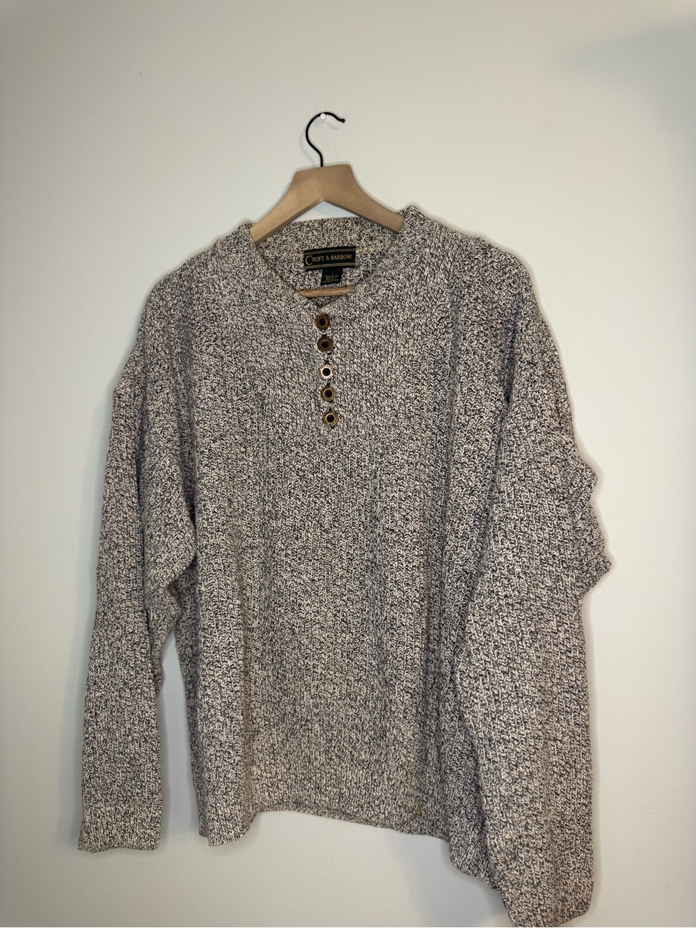 Croft & Barrow Marled Knit Henley Sweater - Men's Size Large